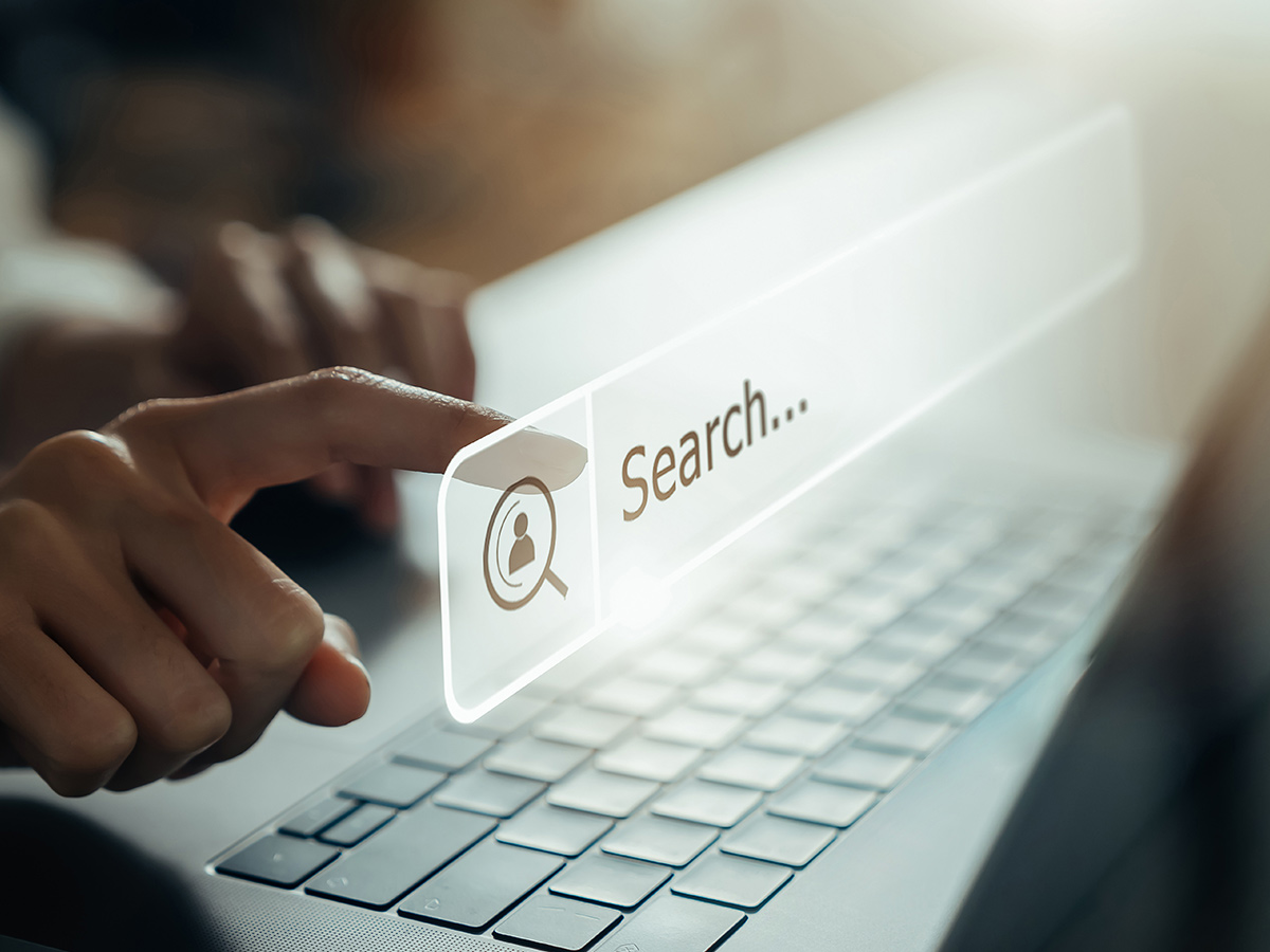 image of someone doing an online search