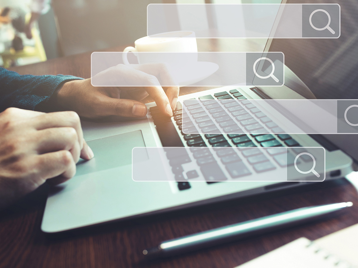 Image of a person doing an online search