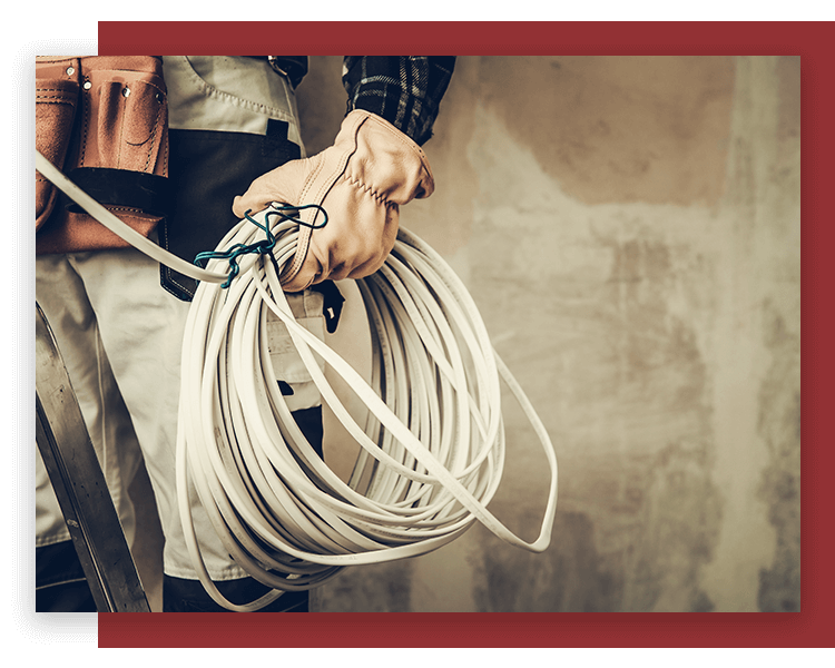 Electrician holding wiring
