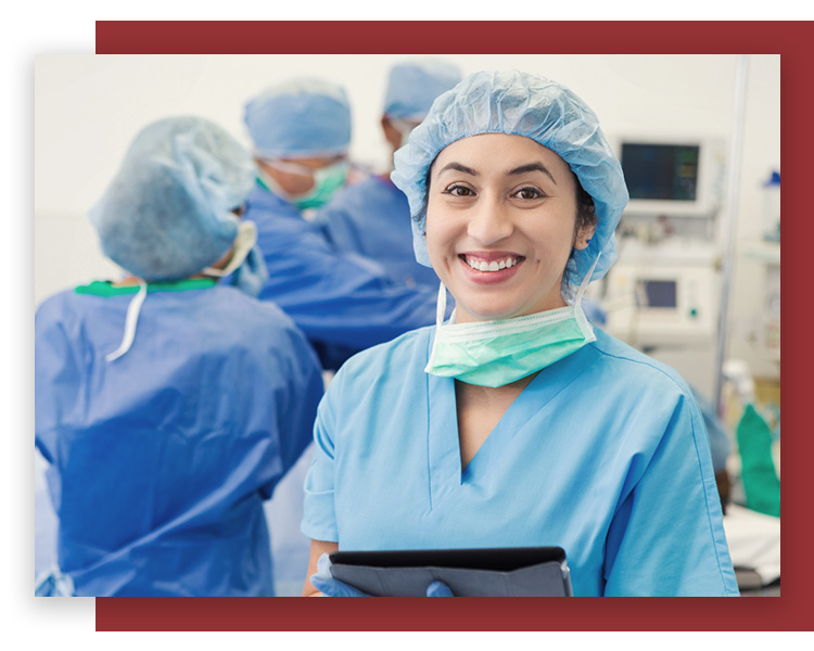 woman smiling in the OR