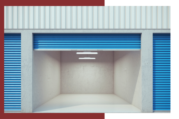 lit interior of a storage unit