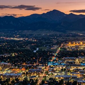 The Northern Colorado skyline at dusk representing the local service area.